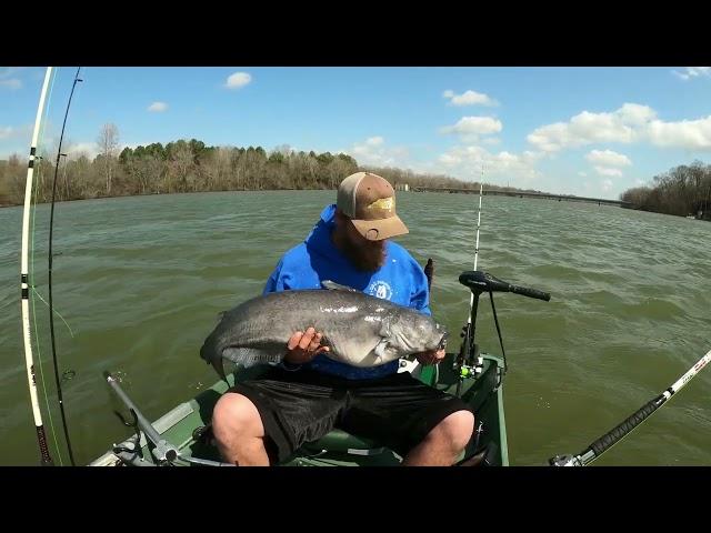 DANGEROUS! CATFISHING In A TINY BOAT, ANCHORED In FAST-MOVING CURRENT!