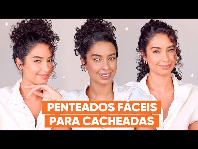 3 PENTEADOS FÁCEIS PRA CABELO CACHEADO CURTO | JULIANA LOUISE