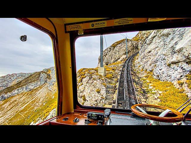 Breathtaking train ride in the Swiss Alps  Pilatus 4K