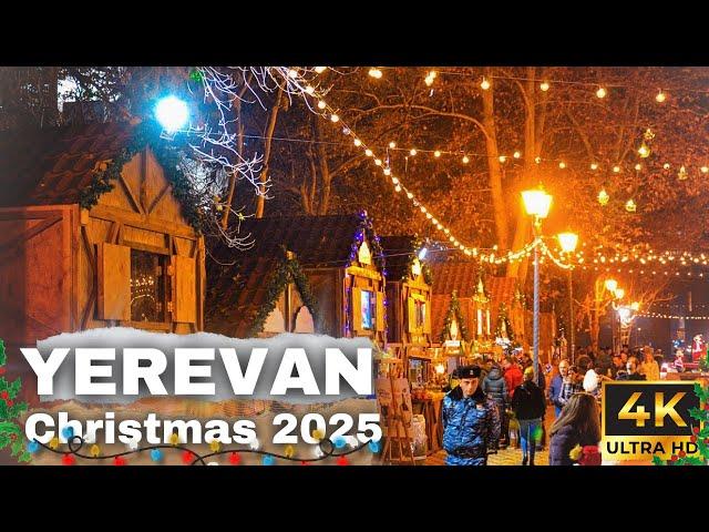 [4K] Walking Tour in Armenia  Yerevan Preparing for Christmas  November 2024