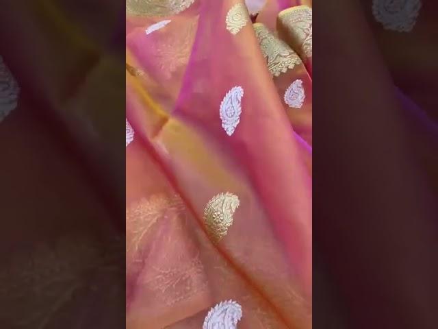 Absolutely Stunning Pure Banarasi kora #Silk Handloom Saree #organzasaree  #Korasaree #banarasisaree