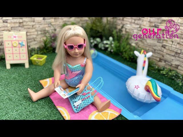 OUR GENERATION DOLL RELAXING AT THE POOL