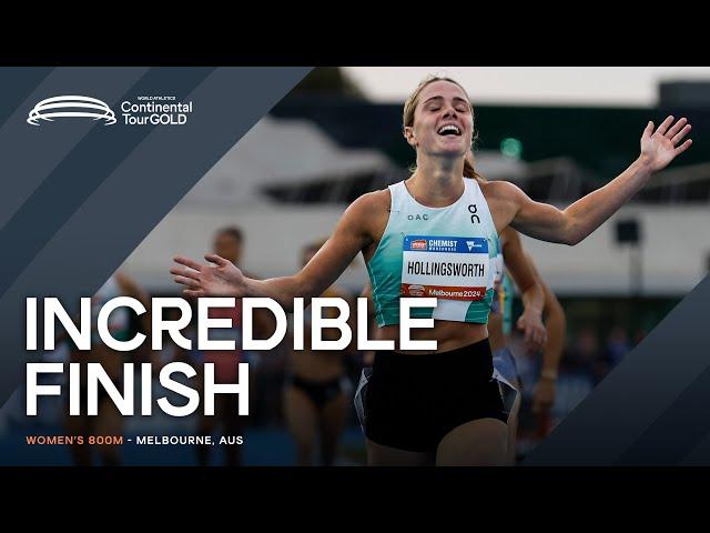 Claudia Hollingsworth breaks Australian 800m U20 record | Continental Tour Gold 2024