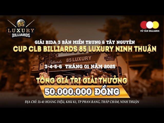 B3 | QUANG EM (Nhật Kiều) - DUY THẢO (Ninh Thuận) Bida 3 băng Cup 85 LUXURY BILLIARDS NINH THUẬN