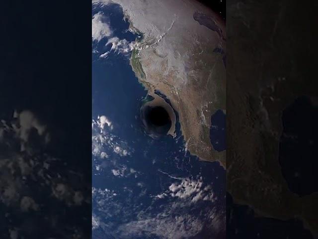 Size comparison between the Earth and a black hole the mass of the Sun. #blackhole #space