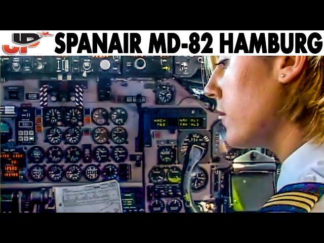 SPANAIR MD-82 Cockpit Flight Madrid-Hamburg-Madrid (2001)