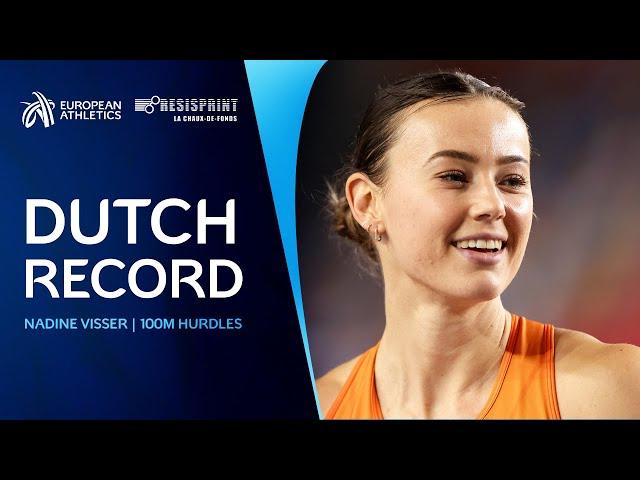 Dutch record!  Visser STORMS to 12.36 100m hurdles in La-Chaux-de-Fonds