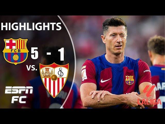 Barcelona vs Sevilla 5 -1 . LALIGA  All Goals & Highlights |HD| 2024