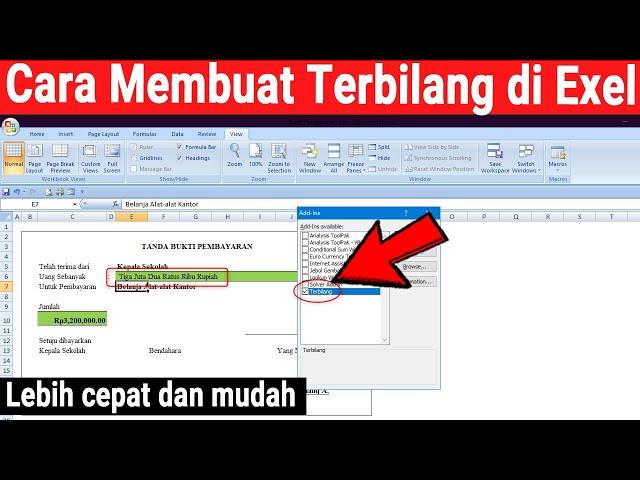 Cara Membuat Terbilang Rupiah di Excel