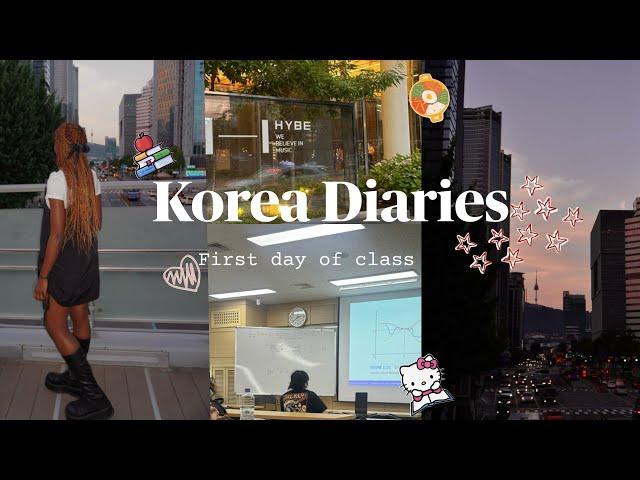 ⋆˙Korea Diaries ep 3 ʕ•͡-•ʔl First day of class l visiting HYBE l Korea University ISC 2024