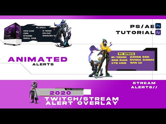 Clean Animated Twitch/Stream alerts: PS/AE Tutorial 2020