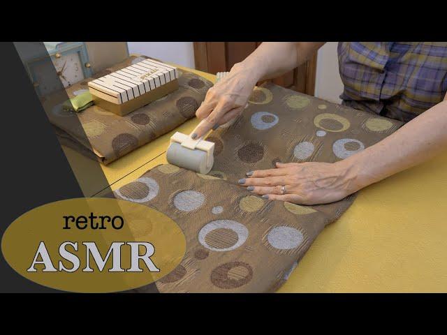 Lint Rolling Retro Drapes * ASMR * Fabric Handling/Scratching (No talking)