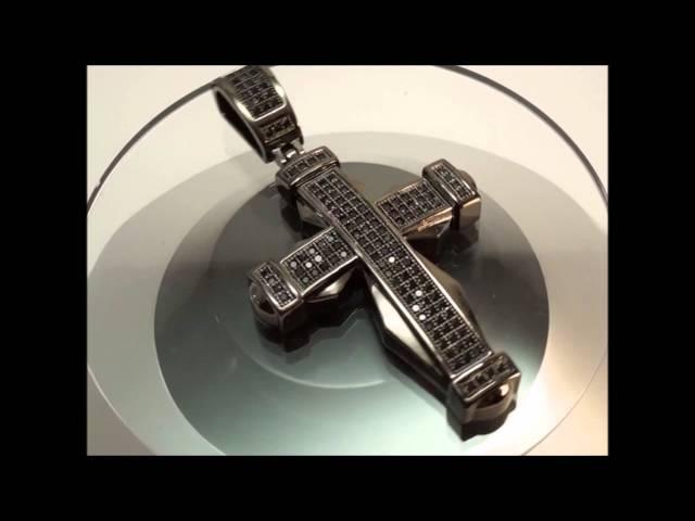 Unique Black Rhodium Iced Out Micro Pave Cross Pendant - Ice Jewelry Co.