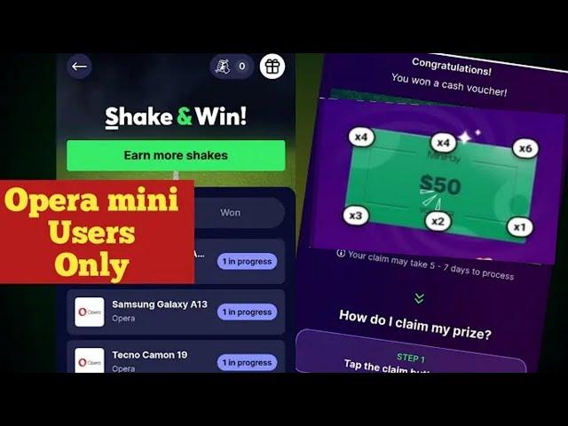New tricks to win desired prices in opera mini shake and win 2024