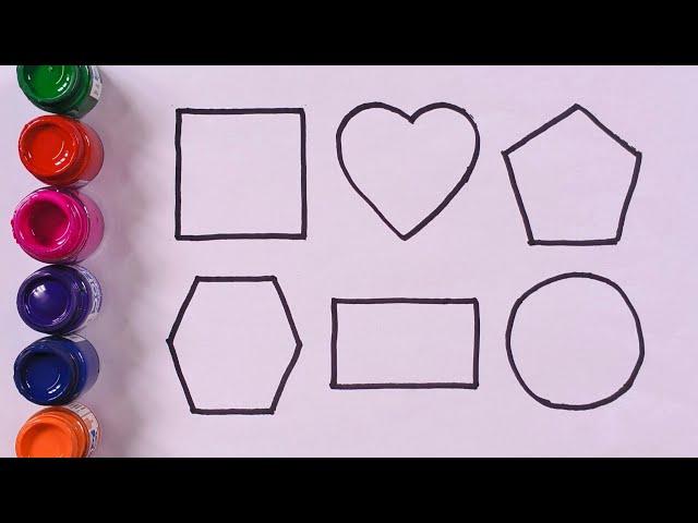 Learn to draw 2d Shapes | Colors for toddlers, 13