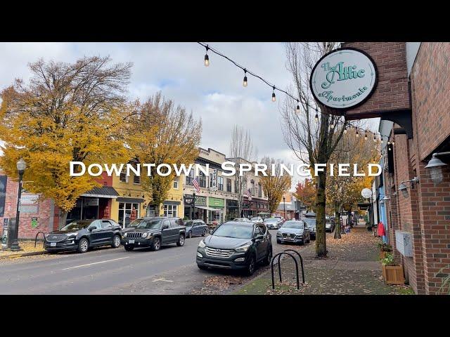 Downtown Springfield, Oregon Walk- Simpsons Murals and Fall Foliage