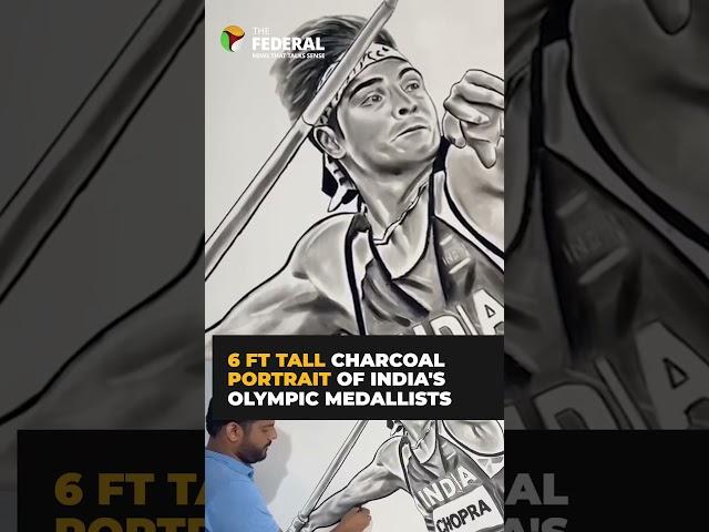 Artist creates charcoal portraits of India's Olympic medallists