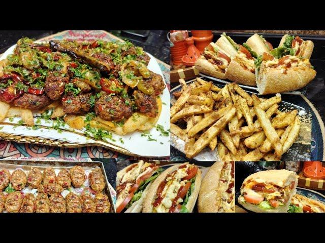 وجبات للغداء و العشاء و الكوتي اقتصادية سهلة و سريعة جد اقتصادية كفتة بالخضر فالفرن . سندويتشات صيف
