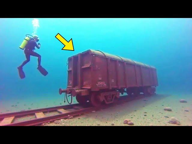 Diver Finds Train Wagon On Ocean Floor, Then Takes A Look Inside
