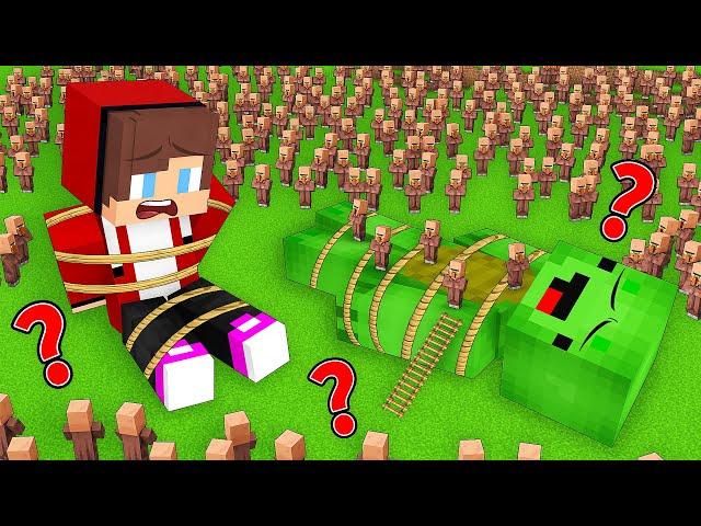 Mikey and JJ Got Captured by TINY Villagers in Minecraft (Maizen)