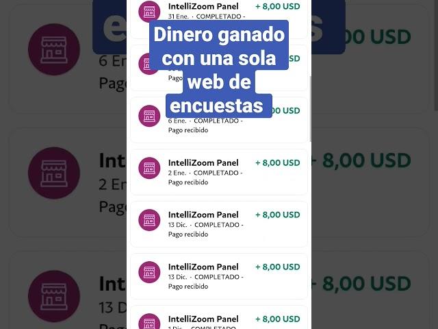 Dinero ganado con una sola web de encuestas pagadas 