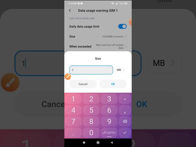 How to Daily data usage limit size  MB to GB transfer Redmi note 8