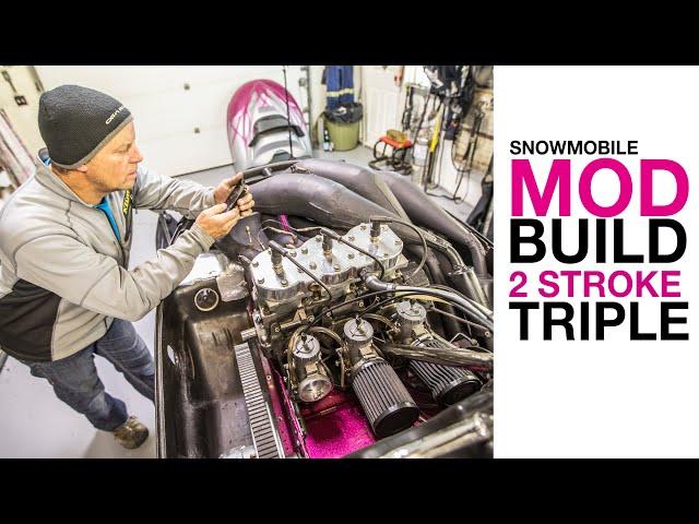 MOD SLED BUILD TOUR 2.0!  2 stroke triple (snowmobile hill climber)