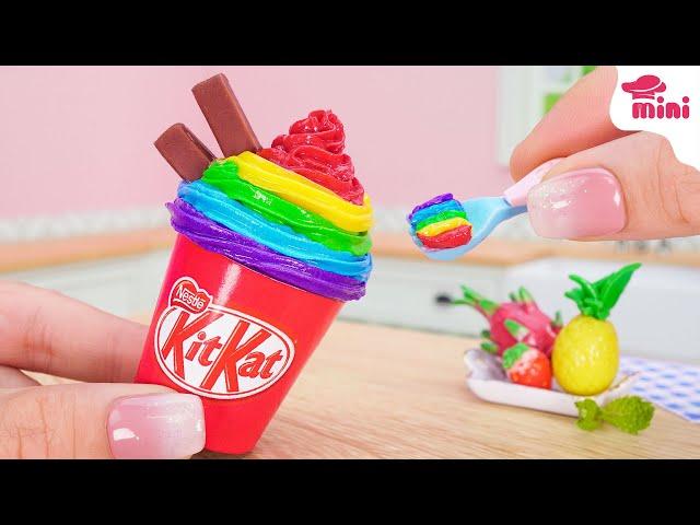 [Mini Cake ] Amazing Rainbow KITKAT Ice Cream | How to Make KITKAT Ice Cream Compilation