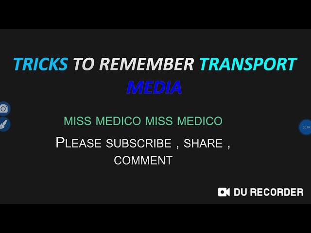 Tricks to remember transport media