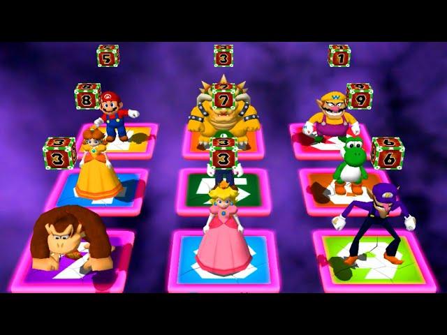 Mario Party 4 Minigames - Mario Vs Peach Vs Luigi Vs Waluigi (Hardest Difficulty)