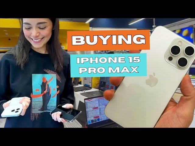 Unboxing the iPhone 15 Pro Max White Titanium 256GB from Sharaf DG | Mall of Emirates Dubai!