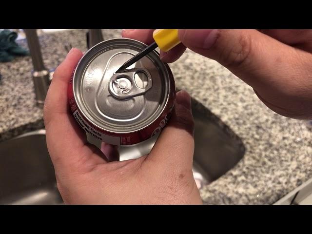 How to empty soda cans with hidden hole. (air-filled cans) Pop Can Collecting