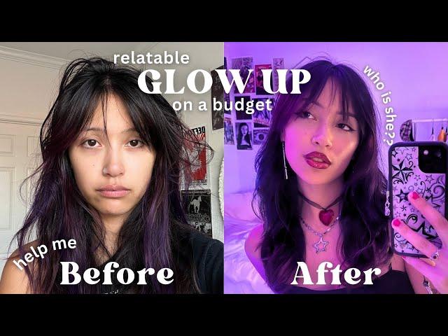 GLOW UP WITH ME for 2025 (on a budget)! Thrifting a new outfit, diy haircut, & more!