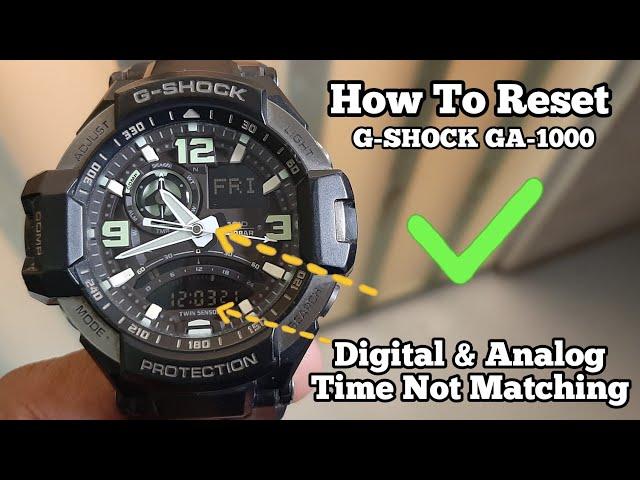 How To Reset G-SHOCK GA-1000 | Digital and Analog Time Synchronized