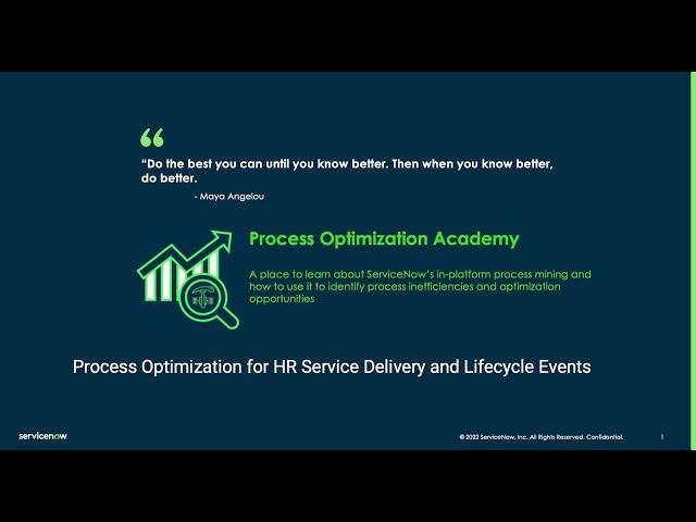 Process Optimization Academy  - HR Service Delivery and Lifecycle Events