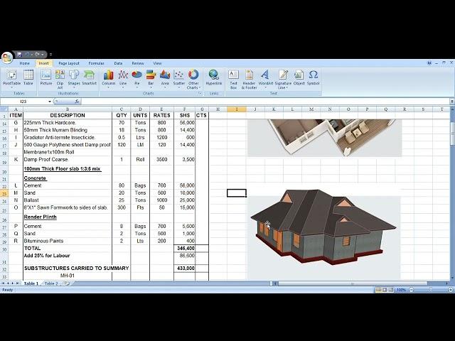 BILL OF QUANTITIES/ COST ESTIMATION FOR A STANDARD 3 BEDROOM HOUSE IN KENYA