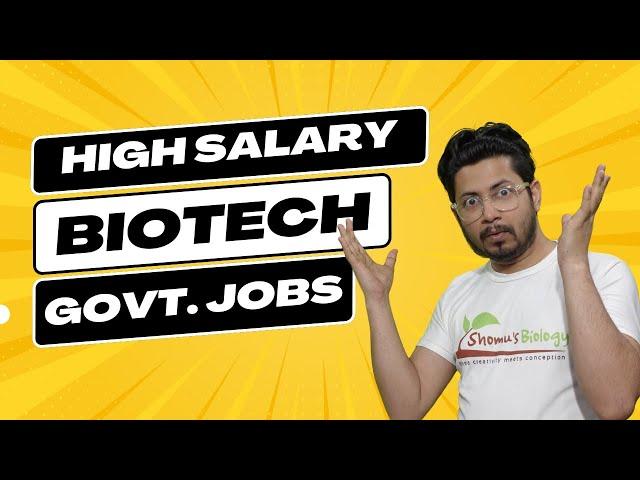Biotechnology govt jobs in India | Government jobs after msc biotechnology