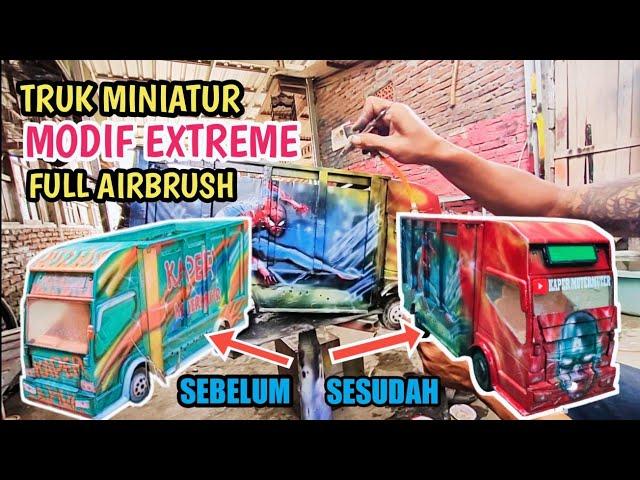 Pertama Kali‼️Truk Miniatur Kaper Mutermuter Modifikasi Extreme Full Airbrush / Cerita Truk Miniatur