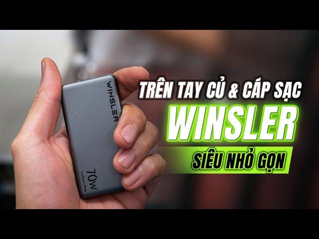 Trên tay củ và cáp sạc Winsler: 70W siêu nhỏ, dây sạc hit nam châm chống rối