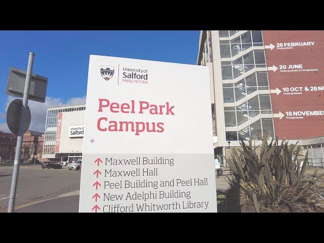 [4K] Manchester Walk ㅣSalford UniversityㅣUniversity of SalfordㅣUK Universitiesㅣ10 mins ㅣCampus Tour