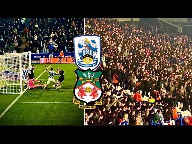 HECTIC SCENES AS WREXHAM HIT DISPUTED WINNER AT HUDDERSFIELD