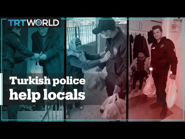 Turkish police and authorities help vulnerable and elderly people