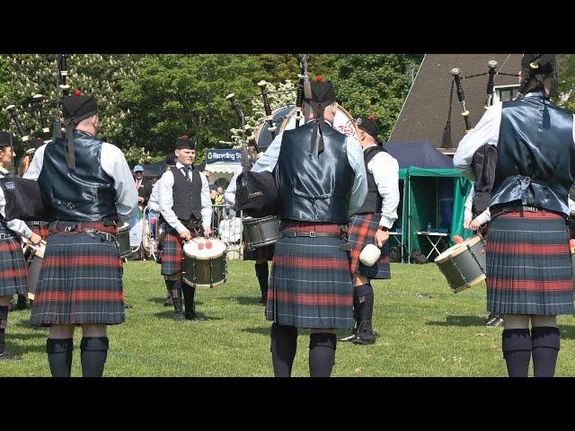 Closkelt Pipe Band at the Bangor UK Pipe Band Championships.