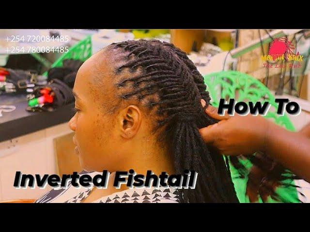 How to Style a Simple Inverted Fishtail Braid with a Back Intersection on  Dreads. "Beginners"