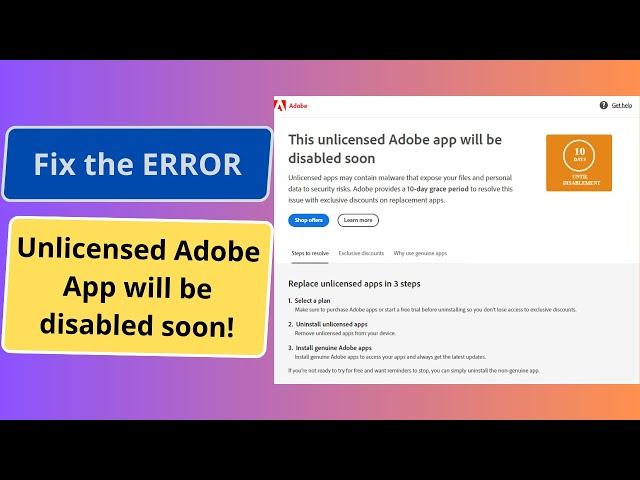 Solving the 'Unlicensed Adobe App' Error in Photoshop CC | Quick and Easy Tutorial!