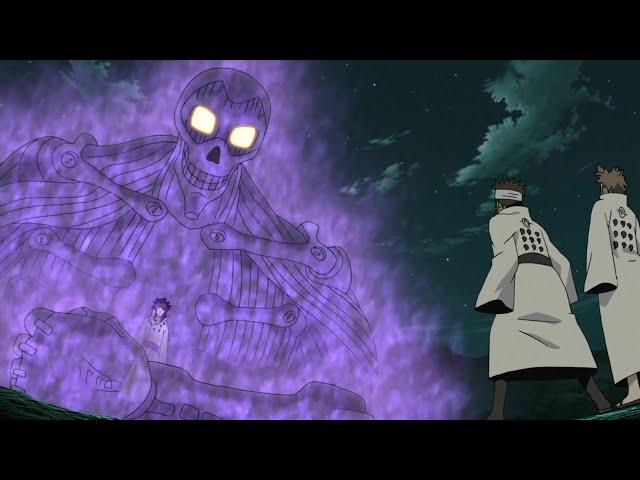 Ashura used the advanced Rasengan to attack Indra,Ashura's Thousand Hands vs Indra's Susanoo Perfect