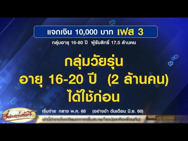 จับตาเคาะแจกเงินหมื่น เฟส 3 ให้วัยรุ่น 16-20 ปี ก่อน 'ศิริกัญญา' เปิด 3 เรื่องสยอง