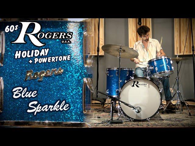 Rogers 60s Holiday & Powertone matched Drum Kit - Blue Sparkle