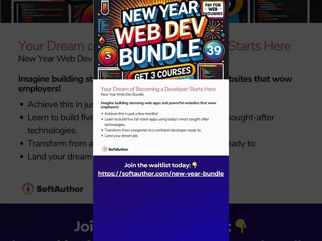 New Year Web Dev Bundle 2025 JOIN the waitlist   https://softauthor.com/new-year-bundle/
