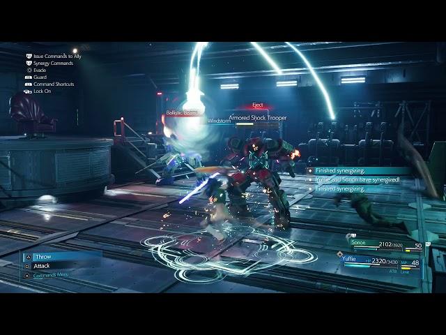 Final Fantasy VII Remake Intergrade Use Synergy Stagger Armored Shocktrooper